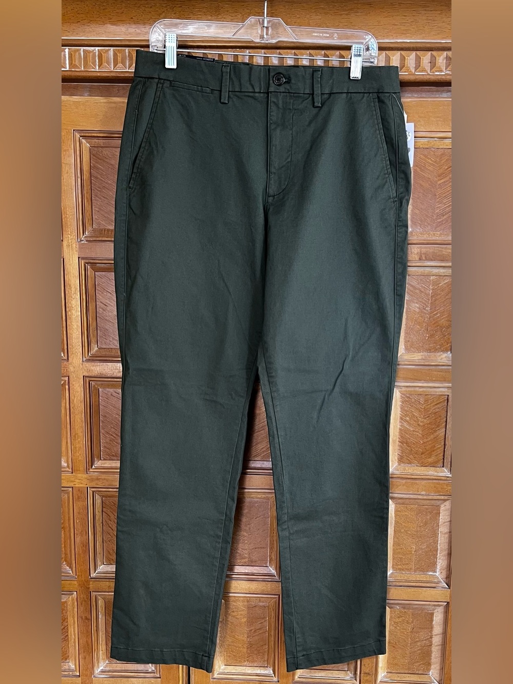 GAP Essential Khaki Straight Men’s Pants 32x32 Green GapFlex Stretch Mid Rise NW
